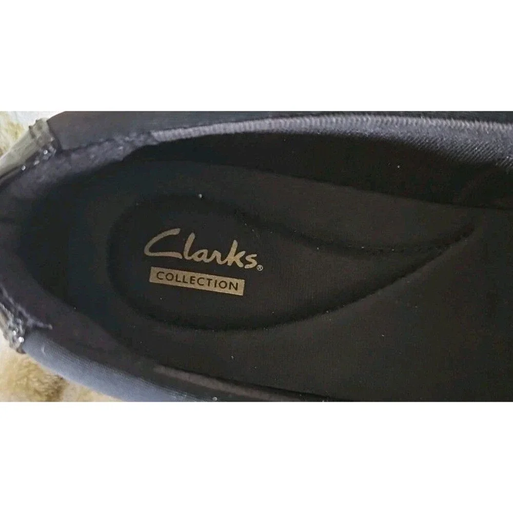 Clarks Collection Gael Rex Black Croc Print Loafer Shoes Sz 9